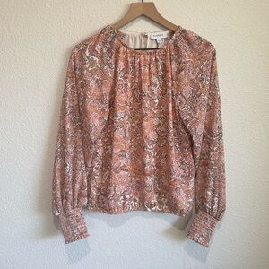 Evereve Celeste Blouse Paisley Chiffon Lightweight Size Small Boho Office Casual